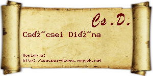 Csécsei Diána névjegykártya